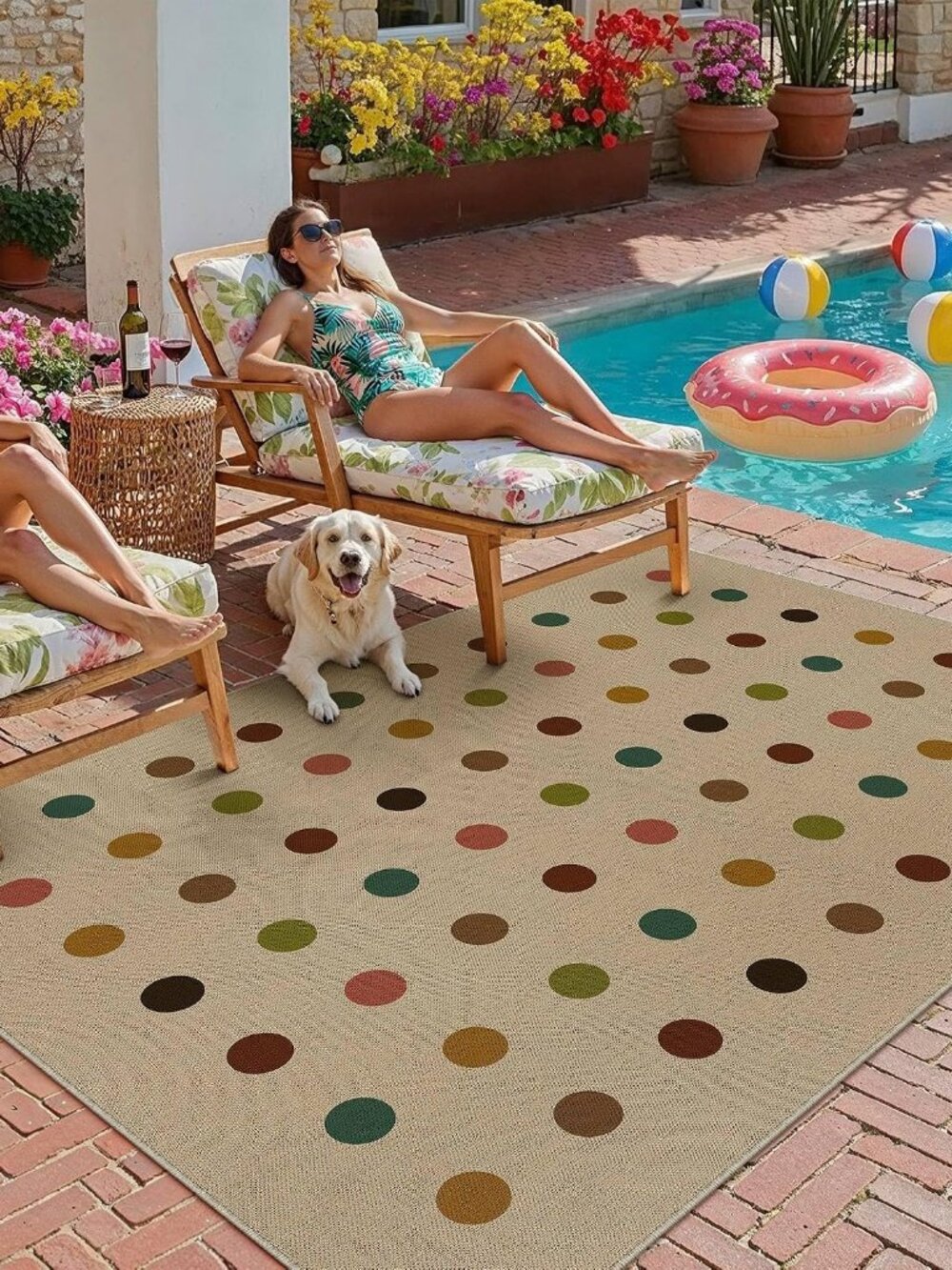 Geometric Linen Textured Weave Rug 5x8 - Picture 6 of 8